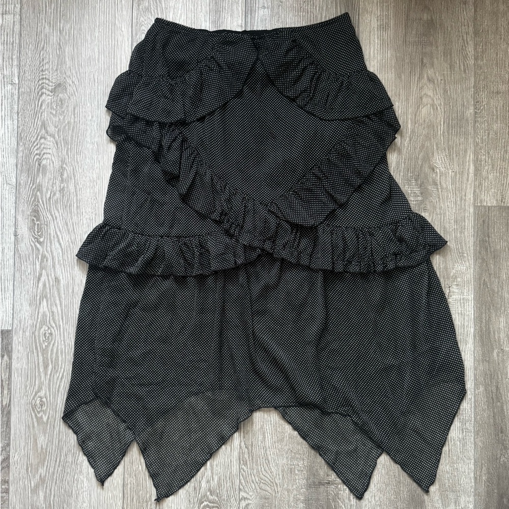 Urban Outfitters Black Asymmetrical Ruffled Skirt